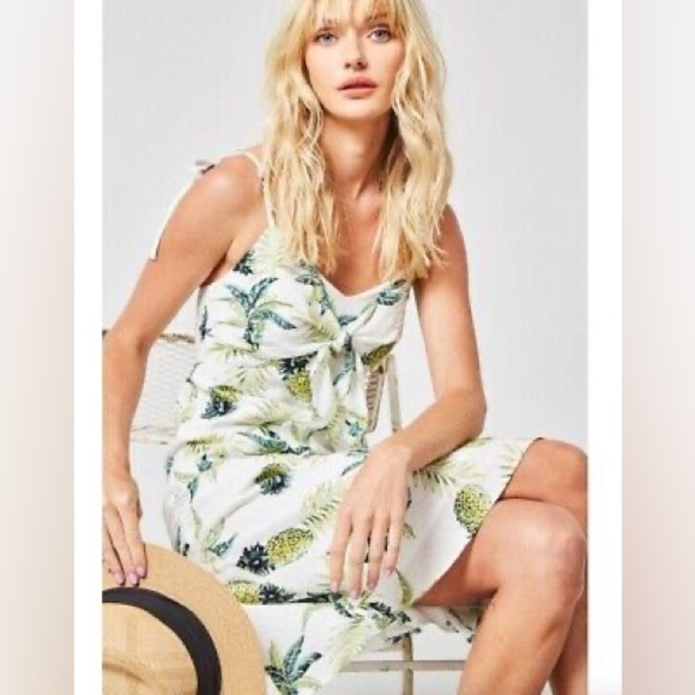 Promesa tropical pineapple woven mini dress